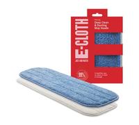 E-Cloth Damp & Dusting Mop Head Twin Pack, Microfibre Mop Head Replacement for Floor Cleaning, Great for Hardwood, Laminate, Tile and Stone Flooring, Washable and Reusable, Blue & White