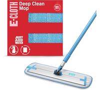 E-Cloth Deep Clean Mop, Microfibre Mop for Floor Cleaning, Great for Hardwood, Laminate, Tile and Stone Flooring, Washable and Reusable, with Telescopic Handle, Blue & Silver, 1 Pack