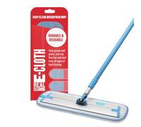 E-Cloth Microfibre Mop Deep Clean - Washable & Reusable for Floors - Blue/Silver, 1 Pack