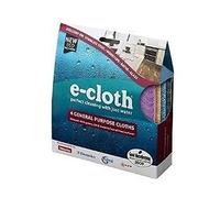 E-Cloth General Purpose Microfibre Cloth, Multipurpose Cleaning Cloth for Household Surfaces, Washable and Reusable, 100 Wash Promise, Assorted Colours, 4 Pack