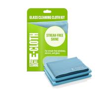 E-Cloth Glass and Window Cleaner | Streak-Free Windows With Just Water | For Windows, Car Windscreen, Mirrors | Reusable Microfiber Towel Cleaning Kit - Alaskan Blue - 2pack