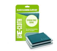 E-Cloth Glass and Window Cleaner | Streak-Free Windows With Just Water | For Windows, Car Windscreen, Mirrors | Reusable Microfiber Towel Cleaning Kit | Winter Green | 2pack