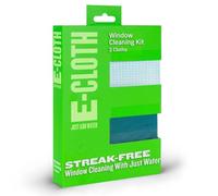 E-Cloth Glass Cleaner, Window Cleaning Kit, Microfibre Cleaning Cloth, Best for Cleaning Indoor and Outdoor Glass Windows and Doors, Car Windshields, Washable and Reusable, 100 Wash Promise, Green