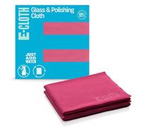 E-Cloth Glass & Polishing Cloth, Sustainable Microfibre Cleaning Cloth Set, Perfect Cleaner for Glass, Windows and Mirrors, Washable and Reusable, 100 Wash Promise, Raspberry Rose, 2 Pack