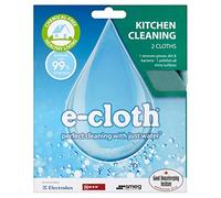 E-Cloth Kitchen Microfibre Cloth, Streak-Free Cleaning Kitchen Surfaces, Coutertops and Sinks, Washable and Reusable, 100 Wash Promise, Green, 5 Pack