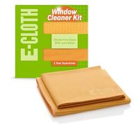E-Cloth Microfibre Window Cleaner Kit - Glass Cleaning Cloth and Microfibre Towel Cleaning Kit for Windows, Car Windscreen, Mirrors - Orange