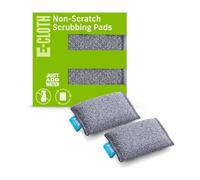 E-Cloth Non-Scratch Scrubbing Pads 2 Pack - Powerful Microfibre Cleaning For Dishes & Pans Without Damage