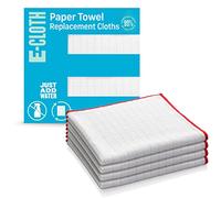 E-Cloth Paper Towel Replacement Cloth, Premium Microfiber Cleaning Cloth, Ideal Dish Towels for Drying Dishes, Glassware, Cookware and Countertops, 100 Wash Guarantee, 4 Count, Red - 4 Pack