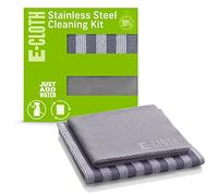 E-Cloth Stainless Steel Cleaning Kit, Microfibre Stainless Steel Cleaner for a Spotless Shine Home Appliances including Oven, Stove and Refrigerators, Washable and Reusable, 100 Wash Promise