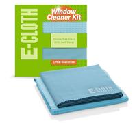 E-Cloth Window Cleaner Kit - Streak-Free Glass Cleaning Cloth, Microfiber Towel Kit for Windows, Car Windscreens, Mirrors - Blue