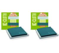 E-Cloth Window Cleaner Kit - Window and Glass Cleaning Cloth, Streak-free Windows with just Water, Microfiber Towel Cleaning Kit for Windows, Car Windscreen, Mirrors - Green (Pack of 2)