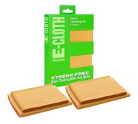 E-Cloth Window Cleaning Cloth and Glass Cleaning Cloth Microfibre Towel Cleaning Kit for Windows, Streak-Free Windows with just Water, Car Windshield, Mirrors - Tangerine Orange - 2pack