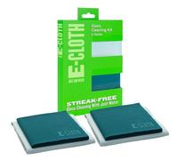 E-Cloth Window Cleaning Cloth and Glass Cloth Microfibre Towel Cleaning Kit for Windows, Streak-Free Windows with just Water, Car Windshield, Mirrors - Winter Green - 2pack