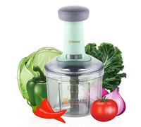 E-COSMOS Food Chopper 900ml, 4 Blade Steel Large Manual Hand-Press Vegetable Chopper Mixer Cutter to Cut Onion, Salad, Tomato, Potato (Pack of 1) 900ml