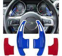 E-cowlboy Steering Wheel Shift Paddle Extended Shifter Trim Cover for Ford Mustang 2015 2016 2017 2018 2019 2020 2021 Interior Decoration Accessories Aluminum Alloy (Blue)