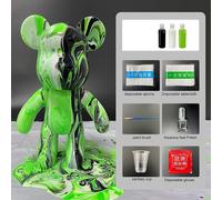 (E) Diy Painting Teddy Bear Violent Bear Fluid Painting Creative Home Decor
