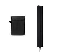 E-DONG Rotary Washing Line Cover, Waterproof Rotary Airer Cover Heavy Duty 210D Oxford Fabric Rotary Dryer Cover with Zip Rotary Clothes Line Cover, Anti-UV, Rip-Proof 168x30x30cm Black