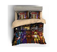 (E, Double?3pcs?) Nights 3d Five At Freddys Bedding Set 3pc Duvet Cover Pillowcase Sizes 4