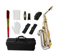 E Drop Alto Saxophone Wind Instrument Suitable For Beginners Adult Performance-grade Saxophone Accessories Complete (Color : Silver)