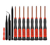 E·Durable Torx Screwdriver Set T3 T4 T5 T6 T8 T9 T10 T15 Security Torx Drivers with ESD Tweezers, Magnetic Screwdrivers Precision Repair Kit for Xbox PS4 Ring Doorbell Folding knife Macbook Computer