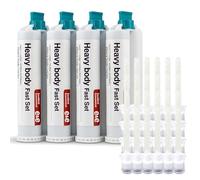 E&E Heavy Body Fast Set, Set of 4 X 50ml Cartridge + 24 Minxing Tips, 40 Seconds Working Time, 2 Minutes Setting time