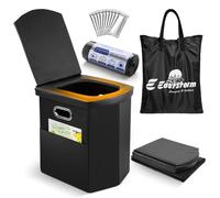 E EASTSTORM Portable Folding Toilet for Camping,Home-Height (16.5in) Outdoor Commode with Leather Seat Cover,Porta Potty for Adults,Kids,Fishing,Emergency,Tents,Bedroom,Road Trips,Beach,Load 440LBS