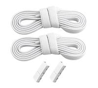 E EGART Elastic No Tie Shoelaces with Metal Buckles Shoe Laces for Kids，Adults，Elderly，shoelaces apply to sneakers, board shoes, casual shoes (White)