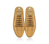 E EGART No Tie Laces for Kids and Adults, Elastic Laces for Office shoes Formal shoes Thin laces (Brown)