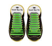 E EGART No Tie Laces for Kids and Adults, Elastic Laces for Trainers, Silicone Tieless Flat Shoelaces for Running Shoes (Green)