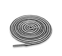 E EGART Pair Round Heavy Duty Boot Shoe Laces, Outdoor Hiking Walking Strong Shoelaces, Bootlaces and Durable Sneakers Shoe Strings (White Black, 120 CM)
