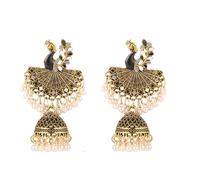 E EMZHOLE - Indian Style Peacock Tassel Vintage Pearl Dangle Earrings for Women Boho Exaggerated Animal Traditional Dangle Earrings Birthday Gifts, one size, Metal, No Gemstone