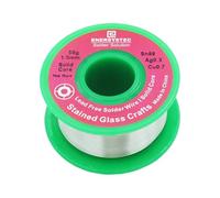 E ENERSYSTEC Solid Core Solder for Stained Glass Craft, 1.0mm Lead Free Solder Wire Without Flux Core, No Flux, 50g Craft Solder Fine 0.04 inch Sn99 Ag0.3 Cu0.7