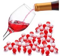 e essco for you 100 Pcs Slow Wine Pourer Spout for Corked Bottles Pour and Seal Plastic Wine Pourers with Lid for Storing Precise Pouring (Red)
