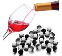 e essco for you 48 Pcs Slow Wine Pourer Spout for Corked Bottles Pour and Seal Plastic Wine Pourers with Lid for Storing Precise Pouring (Black)