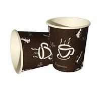 e_far 100 Paper Coffee Cups 90 ml 3 Oz Ideal for Coffee Breaks Disposable Paper Cups for Hot and Cold Drinks Perfect for the Office Comfortable Home and Take Away (100)