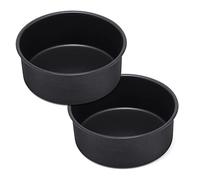 E-far 6 x 3 Inch Cake Pan Set of 2, Nonstick Stainless Steel Small Round Cake Pans Tin for Birthday Wedding, Stainless Steel Core & Non-toxic Coating, Deep & Straight Side