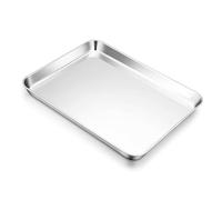 E-far Cookie Sheet for Baking, 18”x13” Stainless Steel Baking Sheet Pan for Oven, Large Non Toxic Metal Baking Tray for Cake Cookies, Healthy & Rust Free, Mirror Finish & Dishwasher Safe, 1 Pack