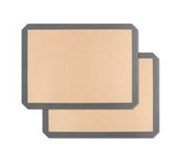 E-far Silicone Baking Mats, 15x11” Nonstick Reusable Silicone Mat for Kitchen Oven Baking Cookie Bread Pastry, 2-Pcs Food Grade Rectangle Silicon Baking Sheet, Heat-Resistant & Dishwasher Safe, Gray