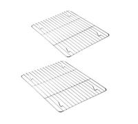 E-far Small Baking Cooling Rack Set of 2, Stainless Steel Metal Roasting Cooking Racks, Size - 9.7"x7.3", Non Toxic & Rust Free, Fit for Toaster Oven, Dishwasher Safe