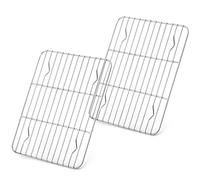 E-far Small Baking Rack Set of 2, Stainless Steel Metal Roasting Cooking Racks, Size - 8.6"x6.2", Non Toxic & Rust Free, Fit for Small Toaster Oven, Dishwasher Safe