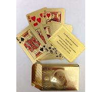 E FAST CE4 24K Gold Plated Playing Cards (Perfect for Christmas) (Gold) - Pack of 54 Cards (W:55mm / H:87mm) - Adults Only - Luxury Occasion-related Gift for Men and Women