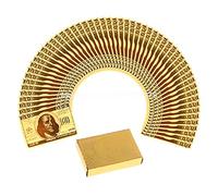 E FAST CE4 24K Gold Plated Playing Cards (Perfect for Christmas) (Gold) - Pack of 54 Cards (W:55mm / H:87mm) - Adults Only - Luxury Occasion-related Gift for Men and Women