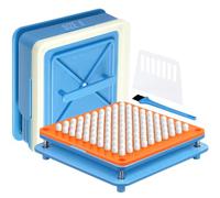 E-feilai Capsule Filling Machine, Manual Capsule Filler Tool,100 Holes Pill Mold, Capsules Maker, Tablet Holder Tray for Gelatin Veggie Vitamins, Herbs (Blue, 0)