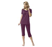 e.Femme Dolly 1659 Women's Pure Cotton Pyjamas, aubergine, 18
