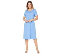 e.Femme Women's Nightdress Dolly 1658 with Short Sleeve Made of 100% Cotton - Color: blue, UK26