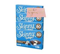 E-FICCI skinny lovers bundle contains 4x Skinny Whip Coconut covered in dark chocolate Bars (20 bars in total) with E-FICCI Thank you card