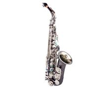 E Flat Alto Saxophone Black Nickel White Copper Large Trumpet Professional Performance High-end (Color : 01)