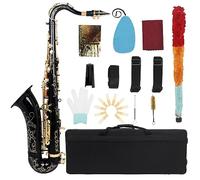 E-flat Alto Saxophone Eb Brass Sax Kit, Complete Accessories, Professional Sound, Abalone Shell Keys, Ideal for All Players, Includes Hard Case, Strap, Gloves, 10 Extra Reeds, Cleaning Kit & More (Co
