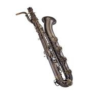 E Flat Baritone Saxophone Brass Black Nickel Plated With Mouthpiece Box In Multiple Colors Beginner Saxophone(Black nickel gold)