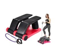 E-Found Stepper Climber Fitness Machine, Air Stair Climber Stepper Machine, Cardio Training Step Climber Machine Adjustable Fitness Exercise Machine Resistance Bands, Comfortable Foot Pedals